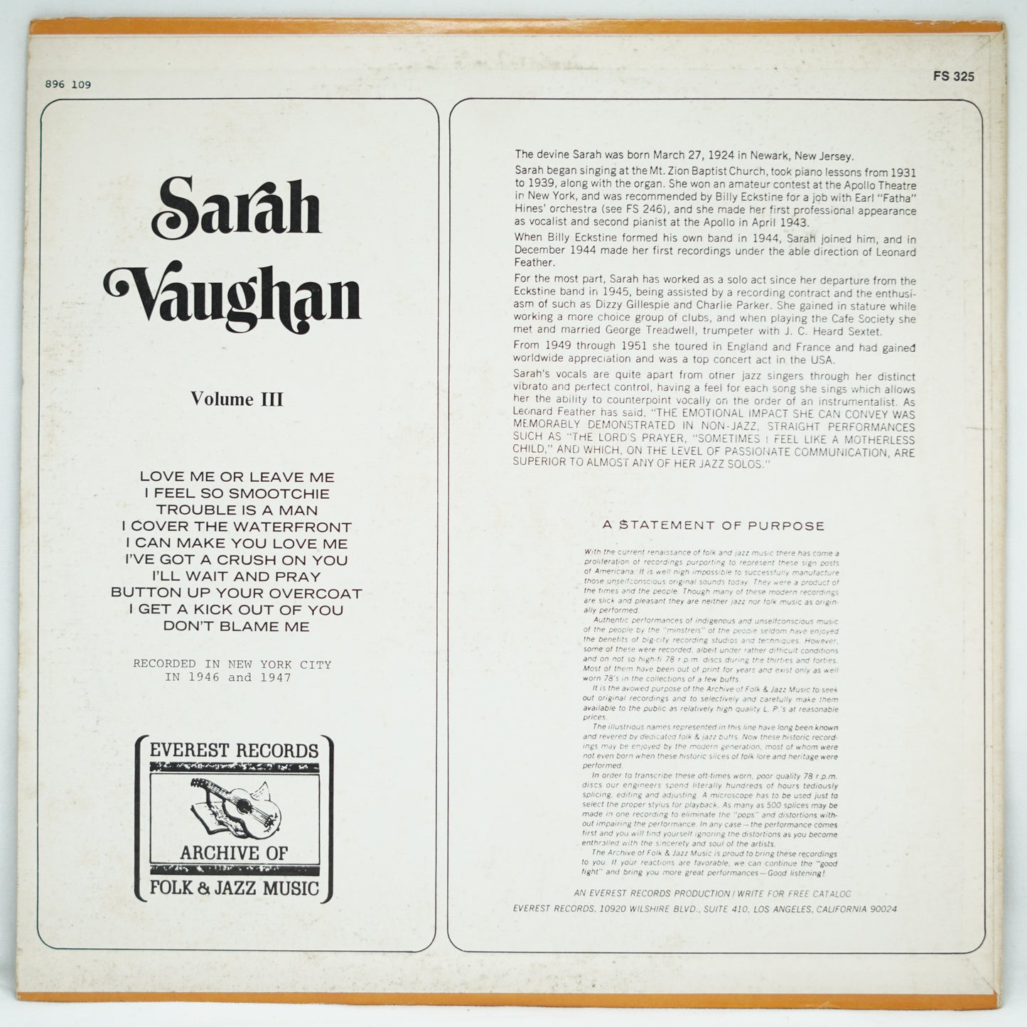 Sarah Vaughan – Volume III