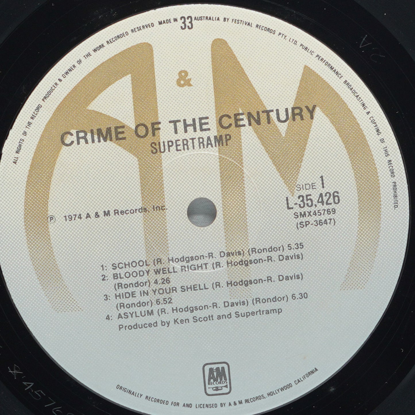 Supertramp ‎– Crime Of The Century